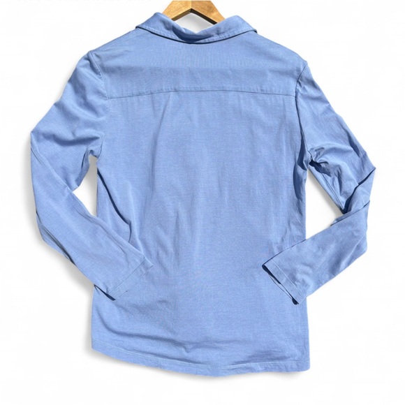 J. McLaughlin Light French Blue Casual Button Down Shirt. Size Large - Picture 4 of 9